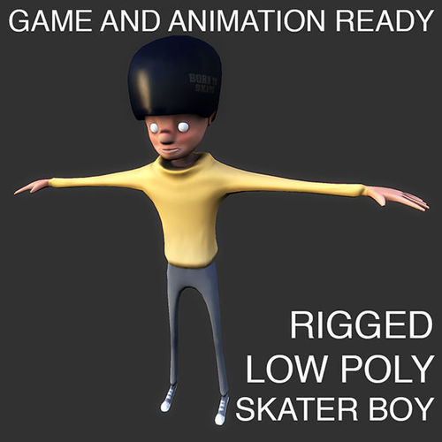 Low poly skater boy Free low-poly 3D model