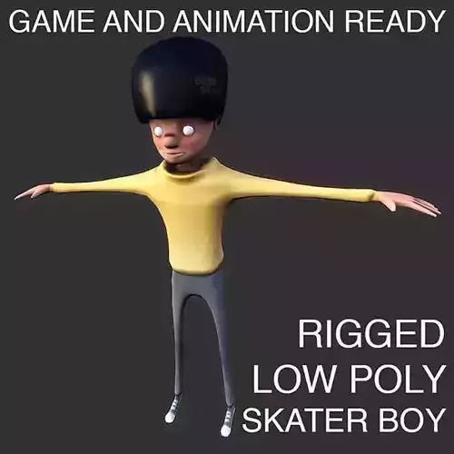 Low poly skater boy
