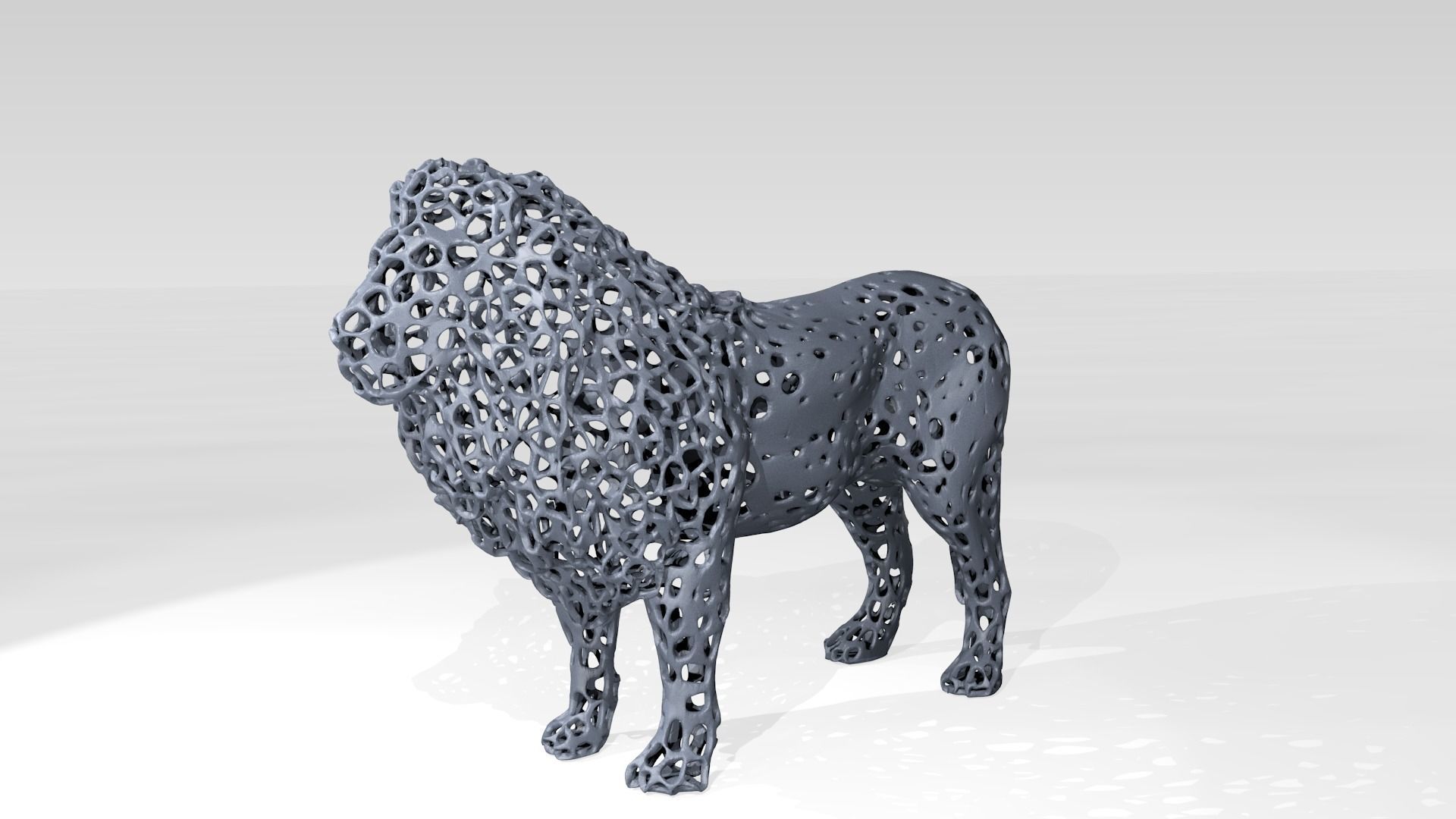 Lion Voronoi 3D model CGTrader
