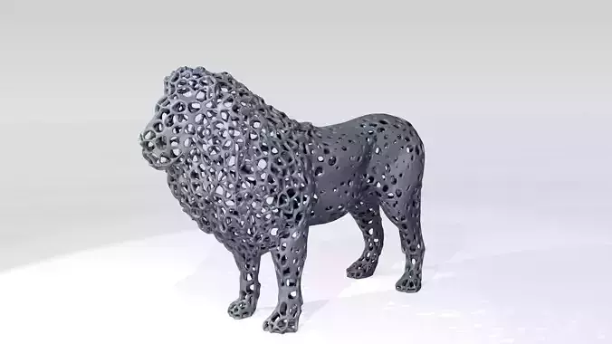 Lion Voronoi 3D model