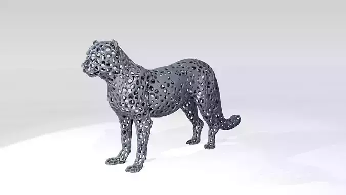 Leopard Voronoi 3D model