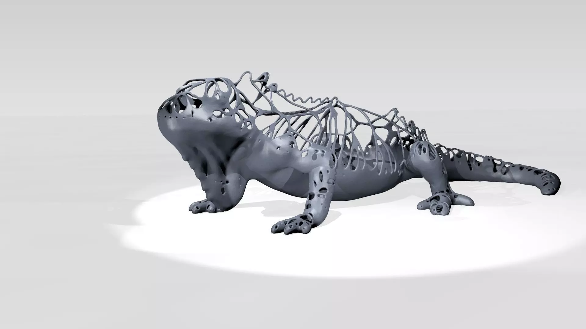 Iguana Dust Voronoi 3D model_0