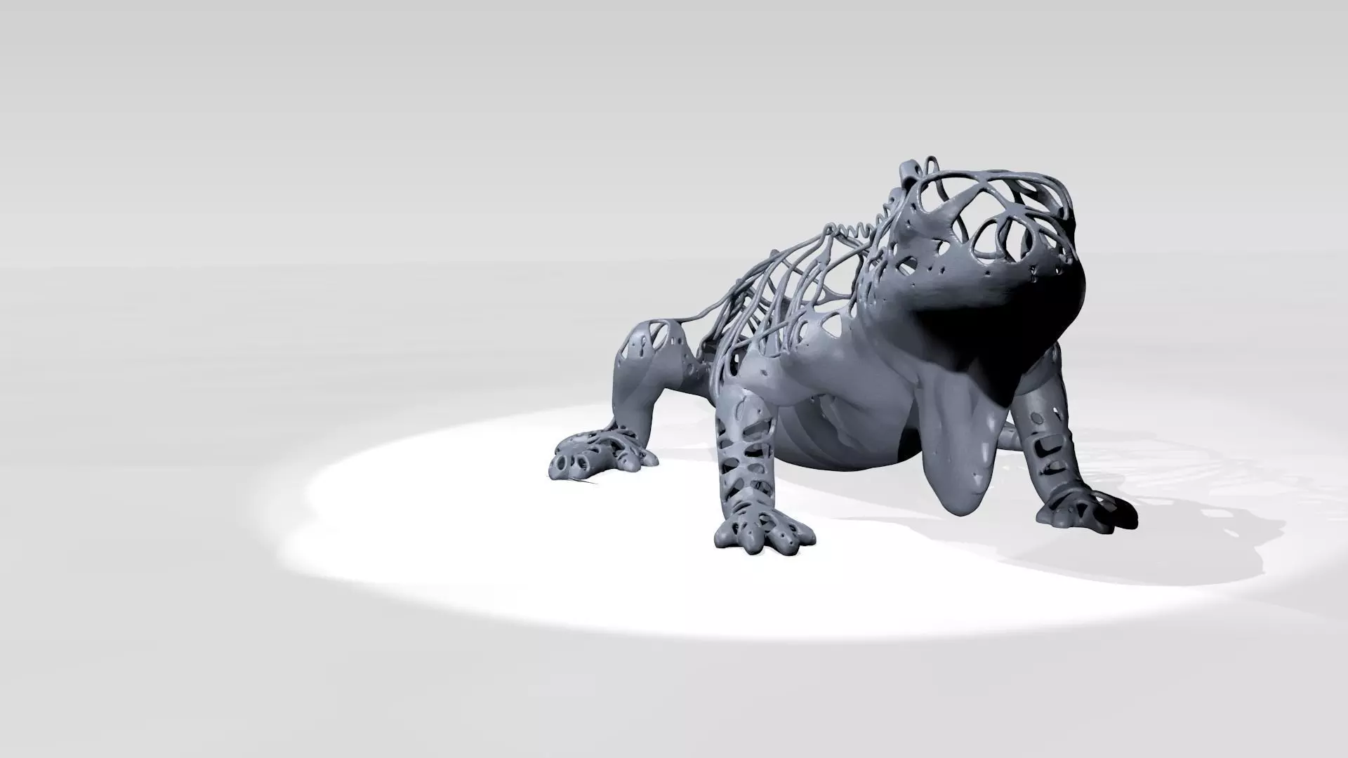 Iguana Dust Voronoi 3D model_1