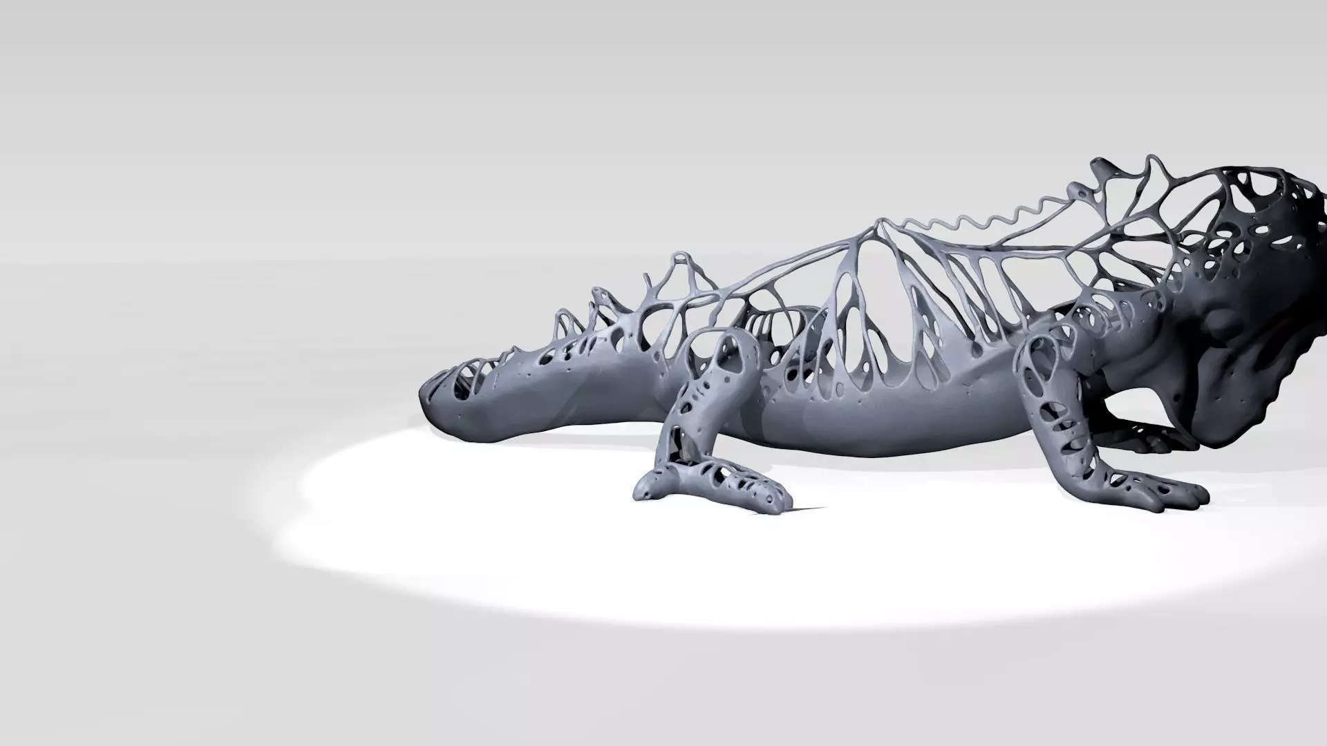 Iguana Dust Voronoi 3D model_2