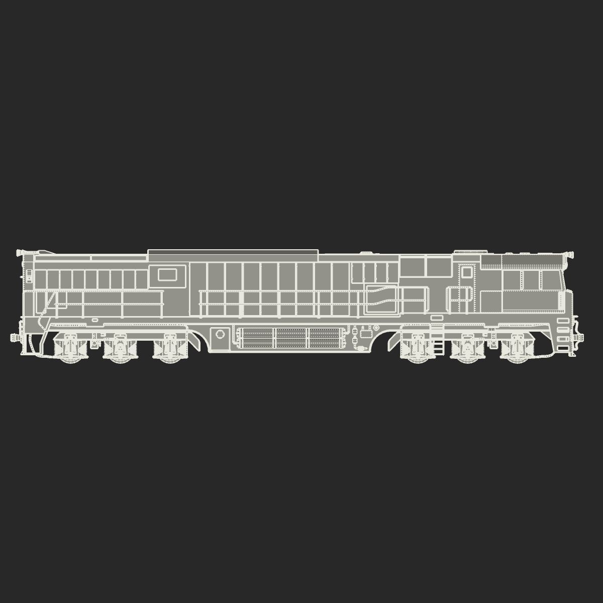 The Ghan gran train 3D model_19