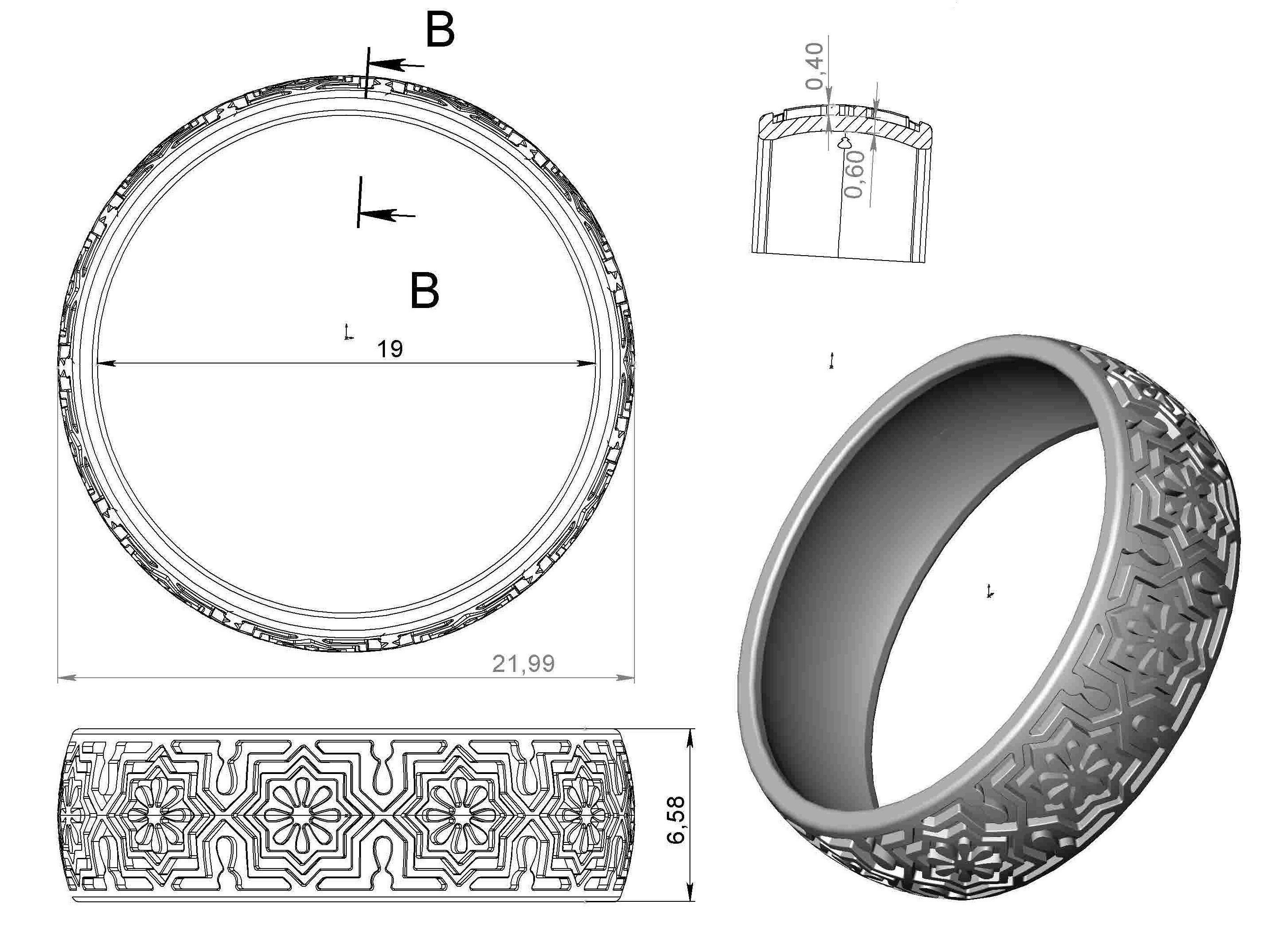 Gold ring with enamel -13 3D print model_6