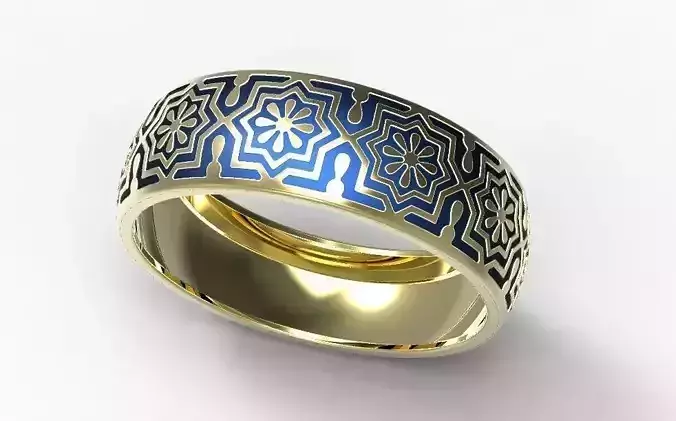 Gold ring with enamel -13
