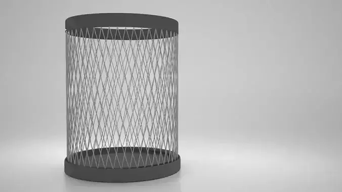 Trash cylindrical lamp with wires