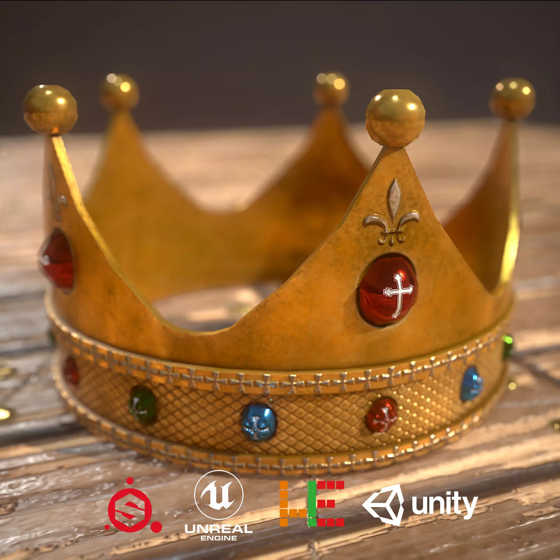 HIE Game Ready Crown D180329 Low-poly 3D model