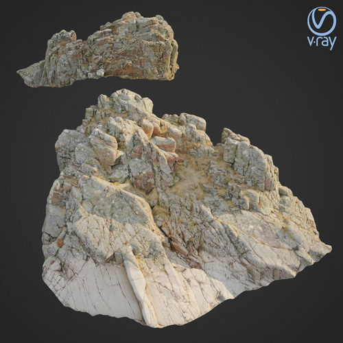 3d scanned rock cliff W 3D model