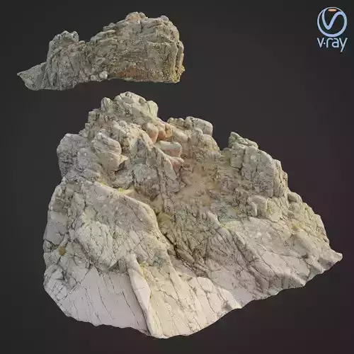 3d scanned rock cliff W 3D model