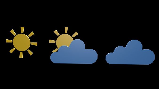 Low poly weather symbol Low-poly 3D model