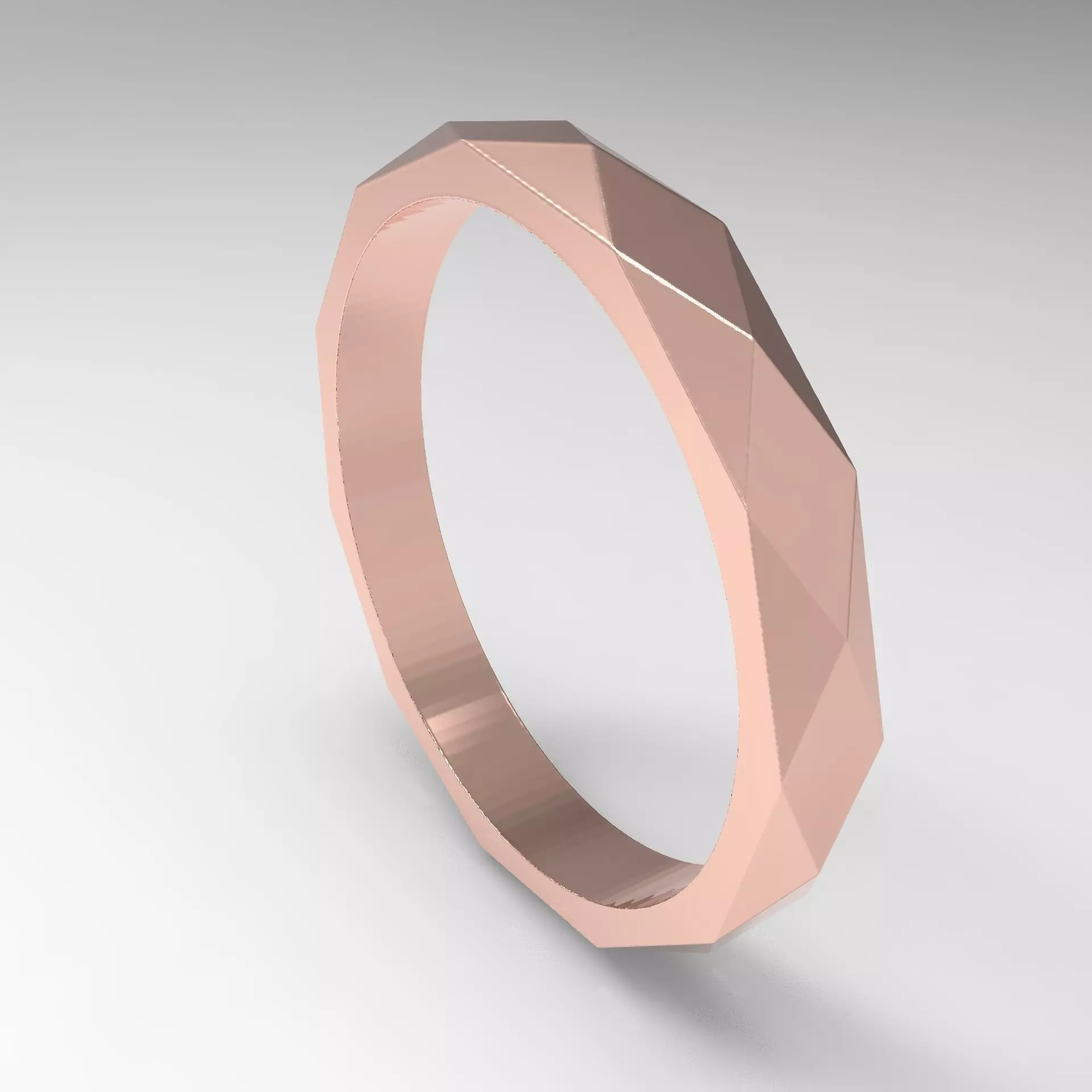Geometric ring in rose gold Free 3D print model_0