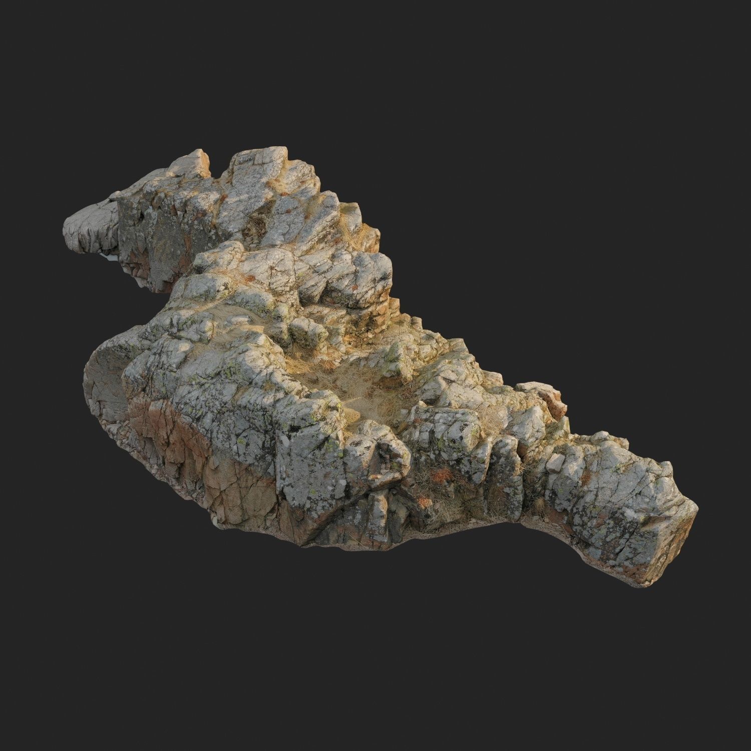 3d scanned rock cliff X 3D model_4