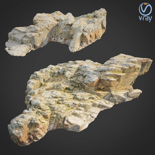 3d scanned rock cliff X 3D model