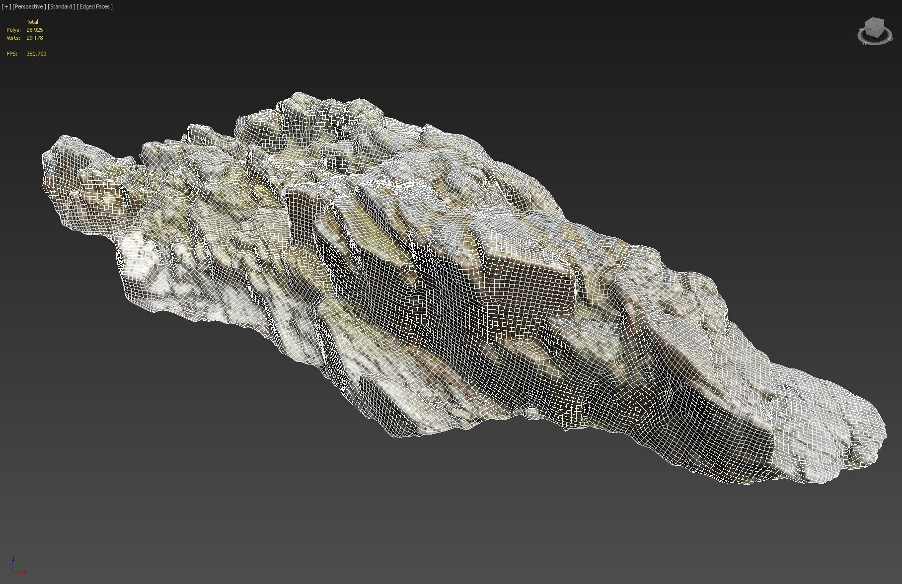 3d scanned rock cliff X 3D model_5