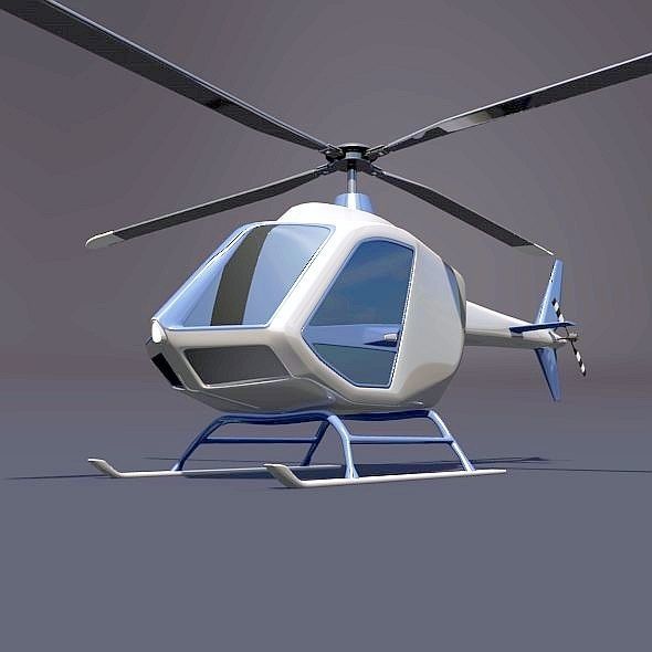 Helicopter design concept Low-poly 3D model_6