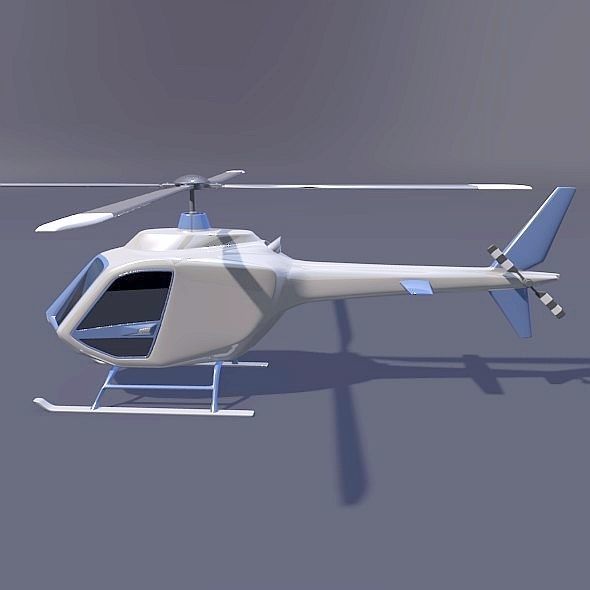 Helicopter design concept Low-poly 3D model_2
