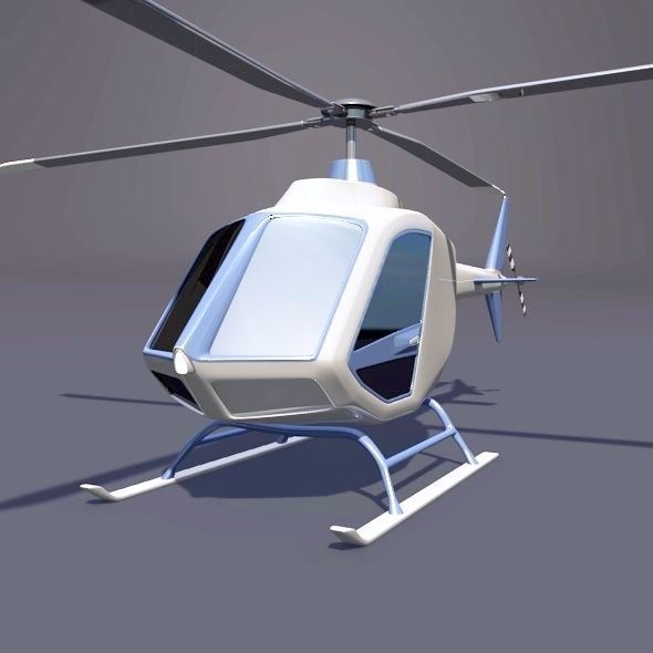 Helicopter design concept Low-poly 3D model_5