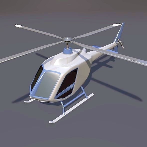 Helicopter design concept Low-poly 3D model_4