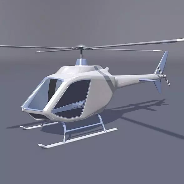 Helicopter design concept Low-poly 3D model_0