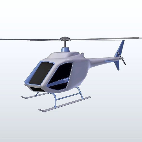 Helicopter design concept Low-poly 3D model_7