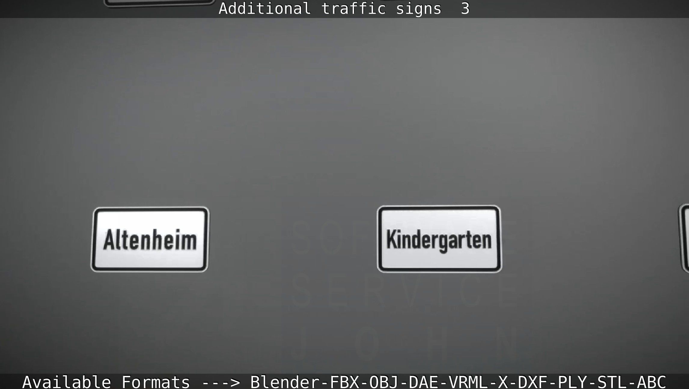 Additional traffic signs - 3 Low-poly 3D model_32