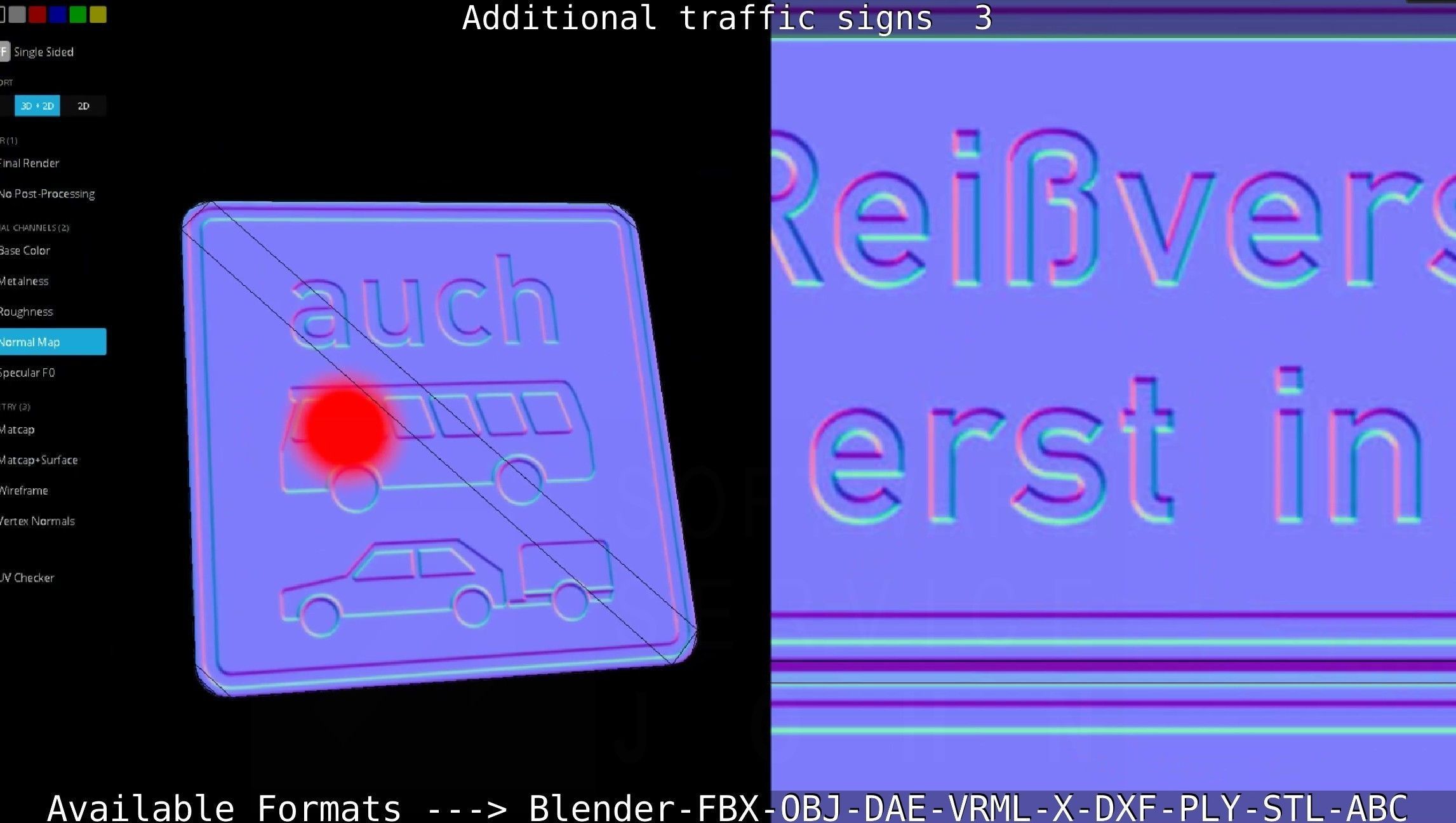 Additional traffic signs - 3 Low-poly 3D model_107