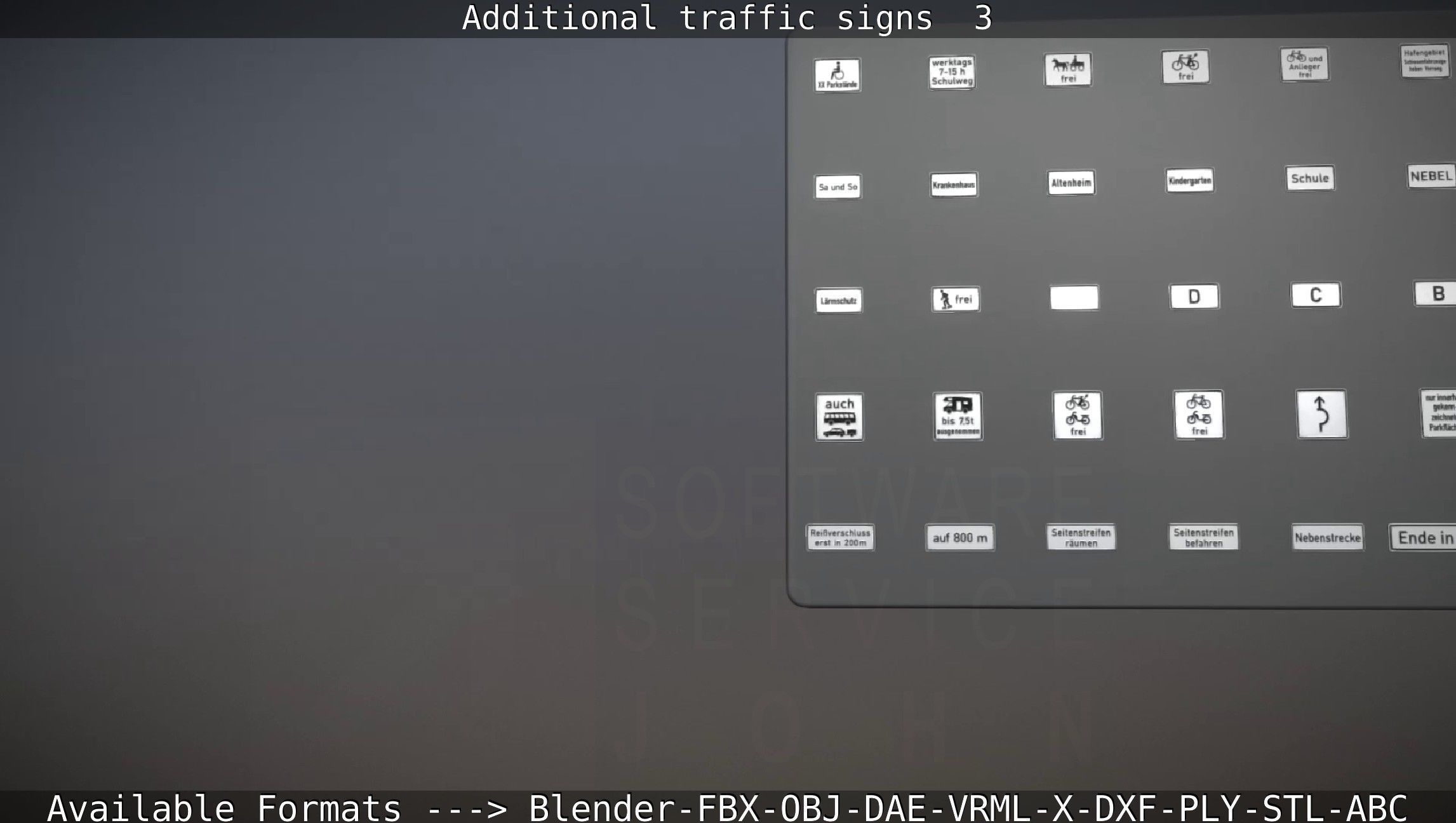 Additional traffic signs - 3 Low-poly 3D model_63