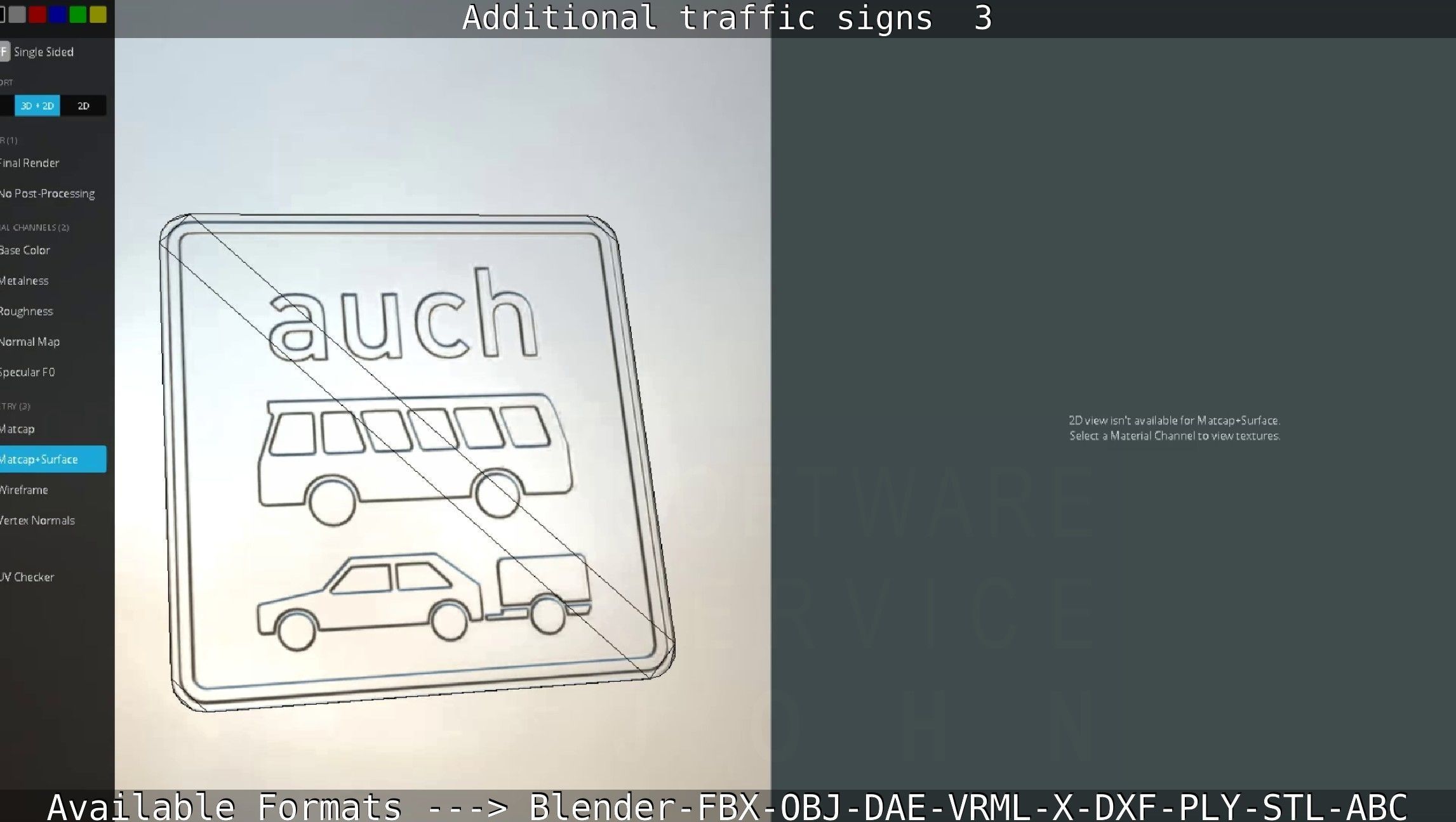 Additional traffic signs - 3 Low-poly 3D model_113