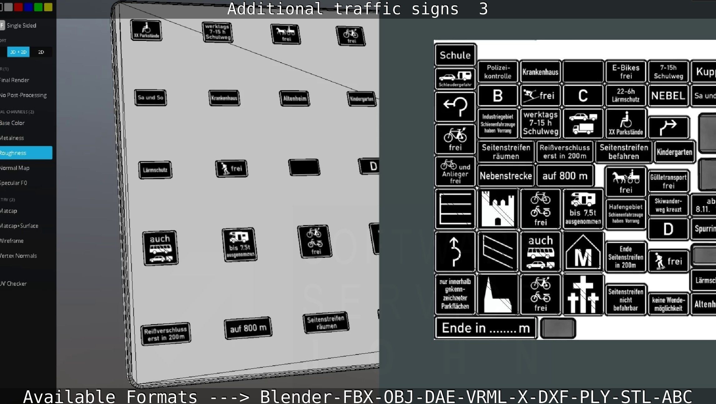 Additional traffic signs - 3 Low-poly 3D model_98
