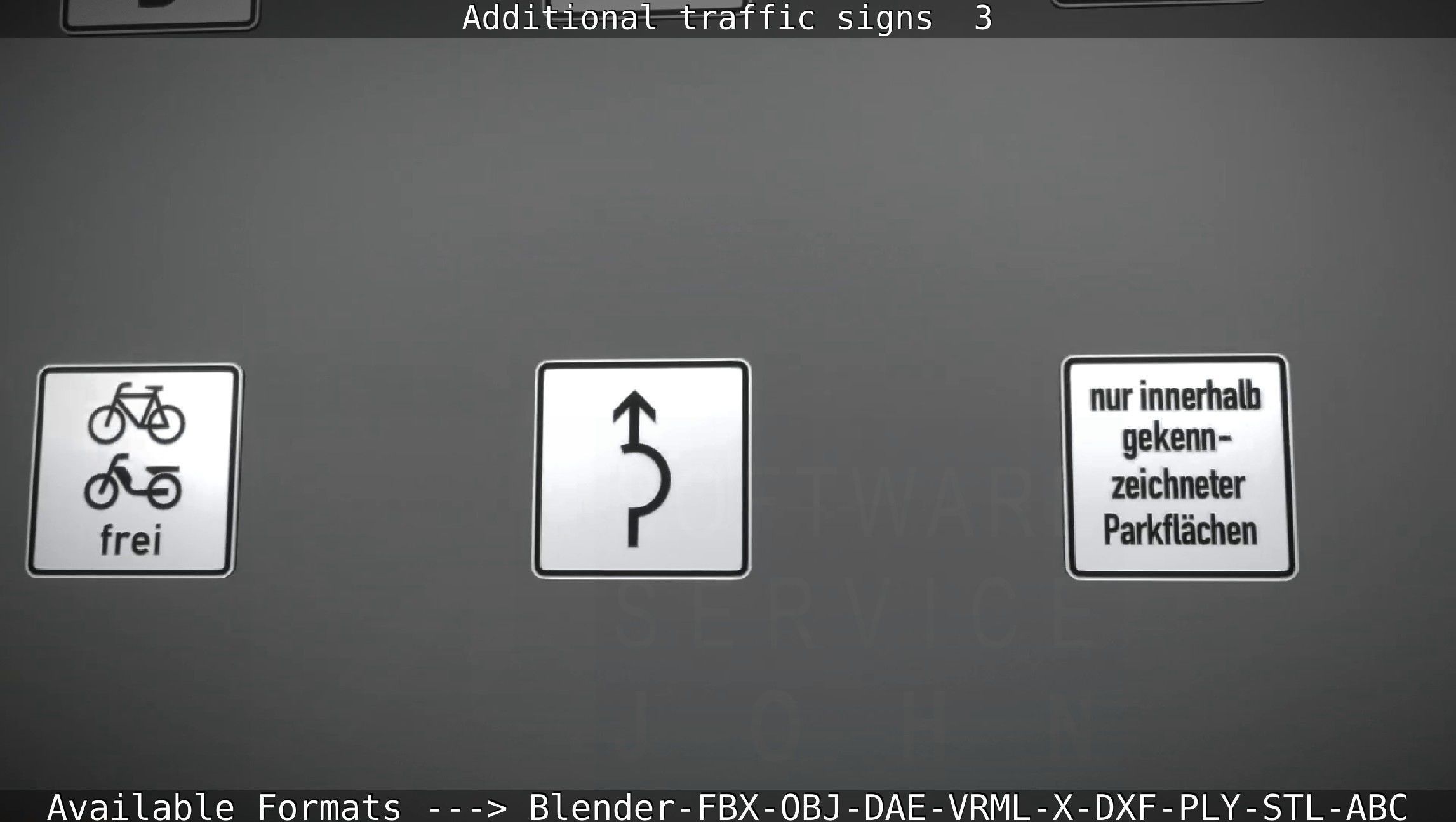Additional traffic signs - 3 Low-poly 3D model_54