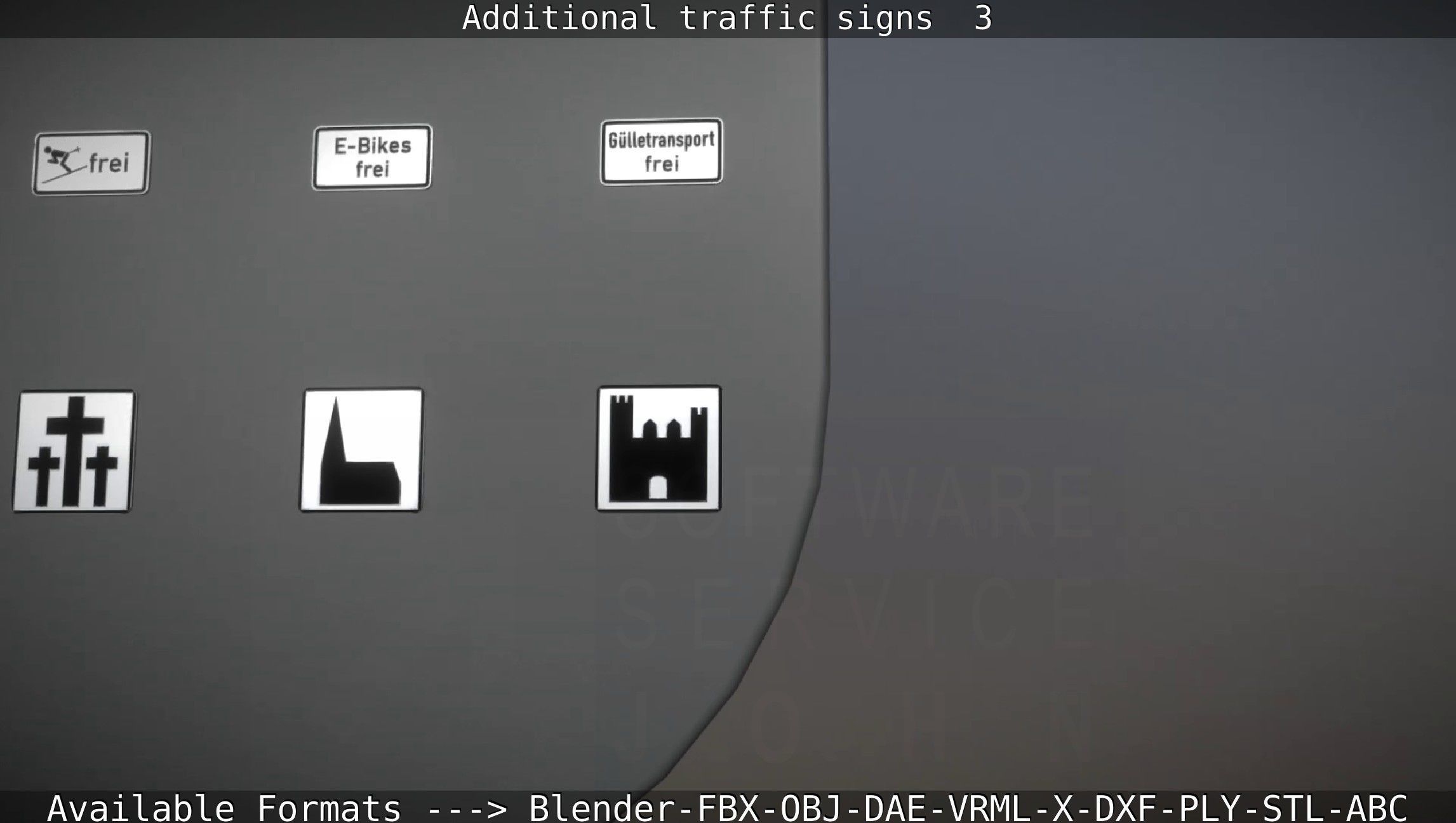 Additional traffic signs - 3 Low-poly 3D model_61