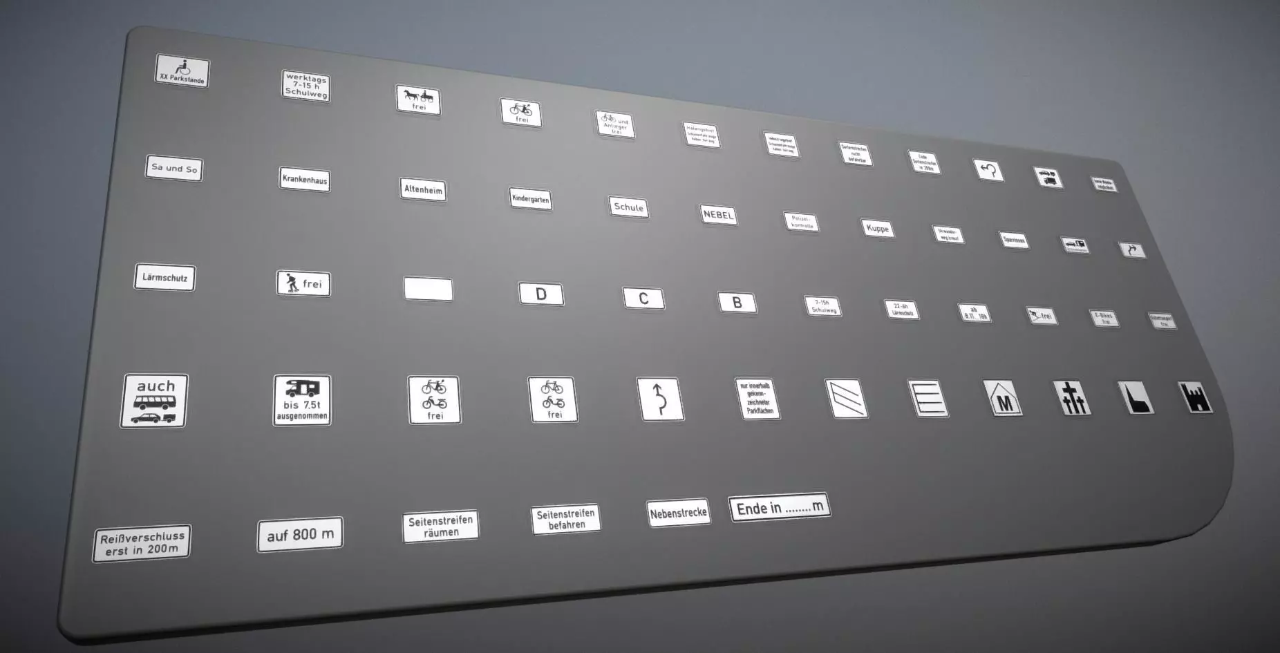 Additional traffic signs - 3 Low-poly 3D model_0