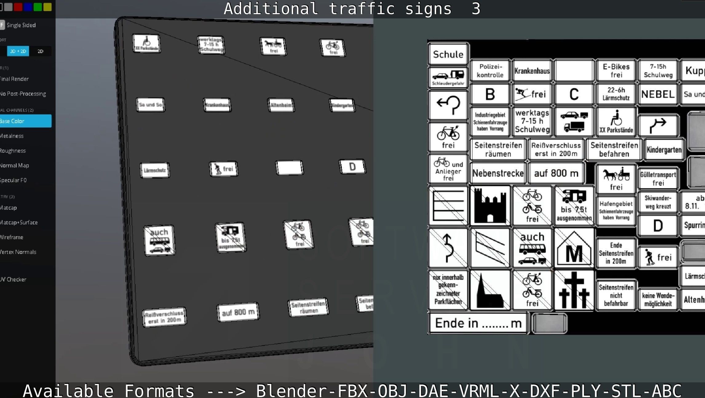 Additional traffic signs - 3 Low-poly 3D model_93