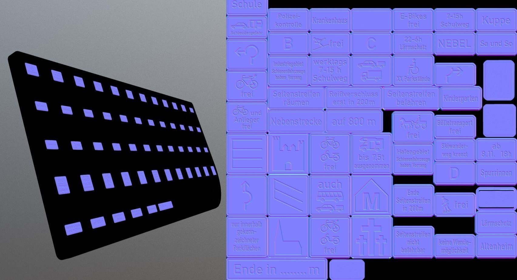 Additional traffic signs - 3 Low-poly 3D model_4