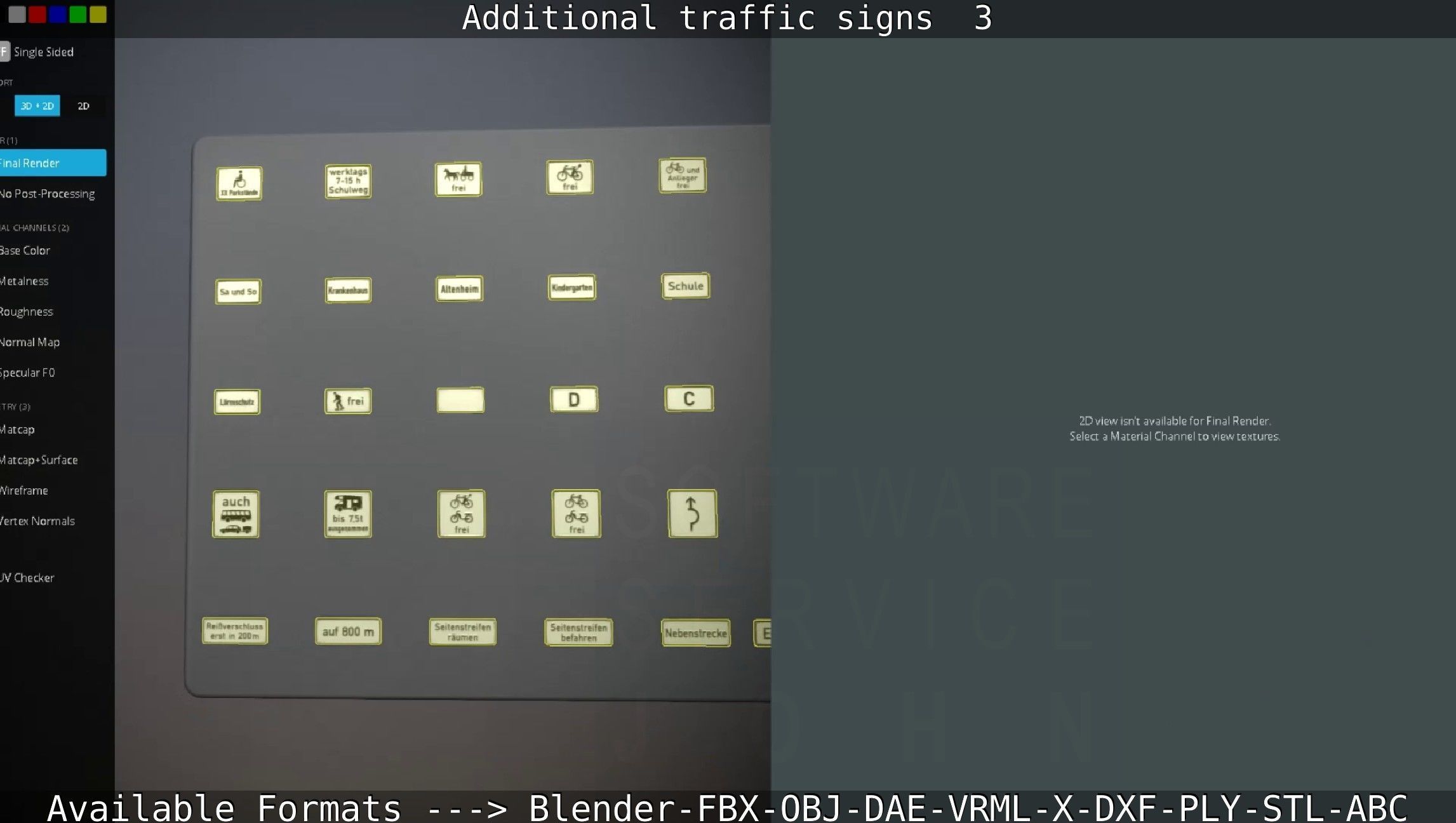 Additional traffic signs - 3 Low-poly 3D model_82