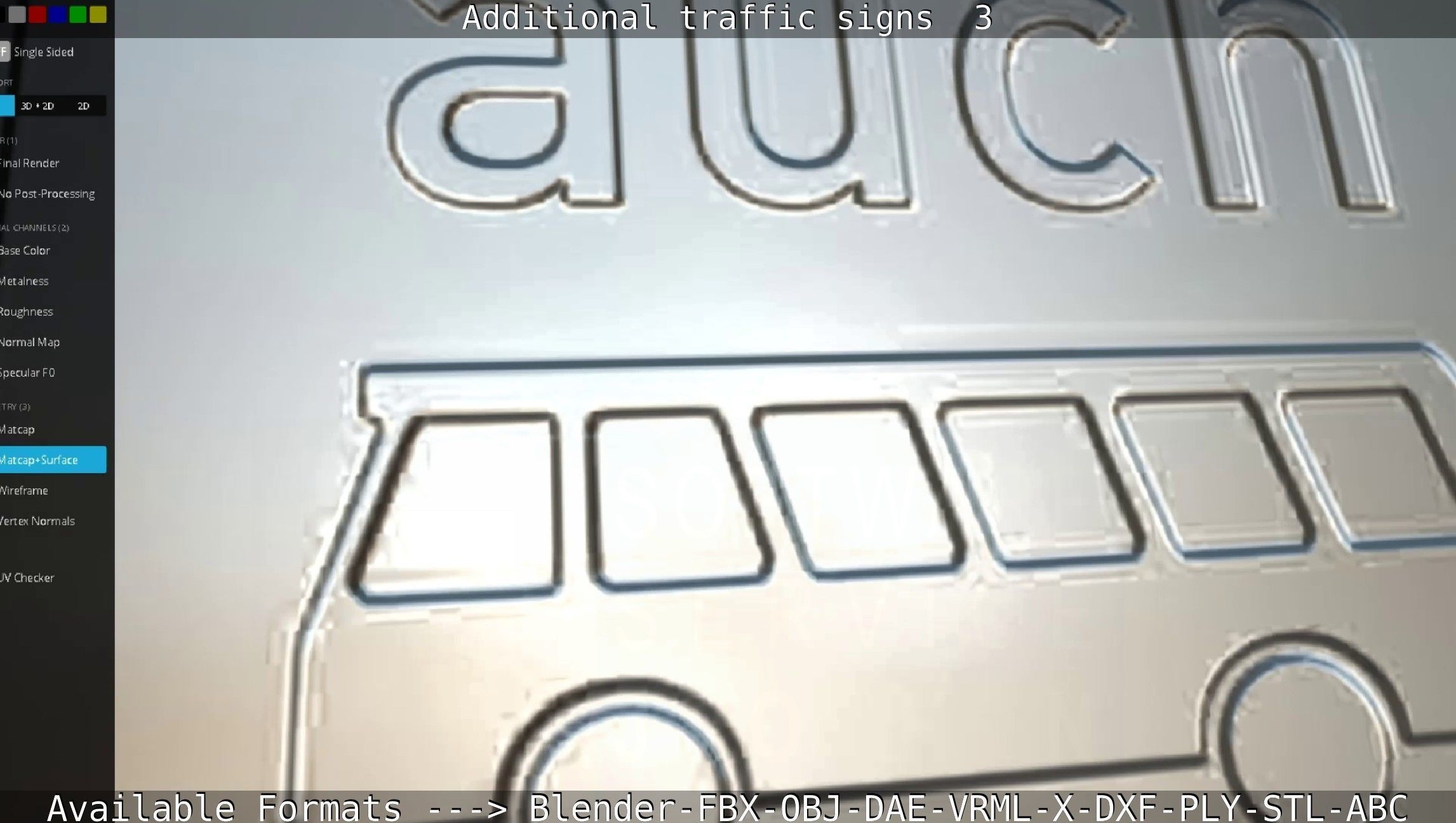 Additional traffic signs - 3 Low-poly 3D model_121