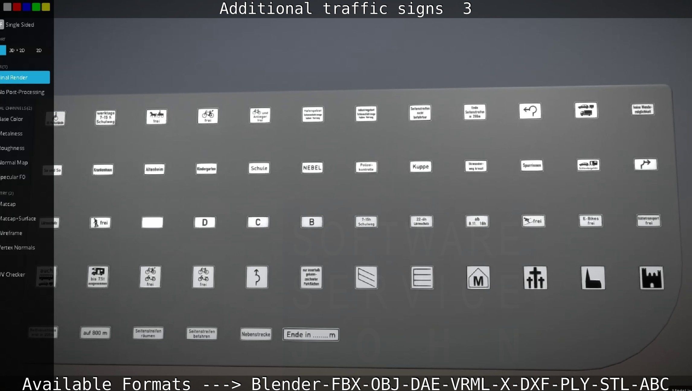 Additional traffic signs - 3 Low-poly 3D model_78