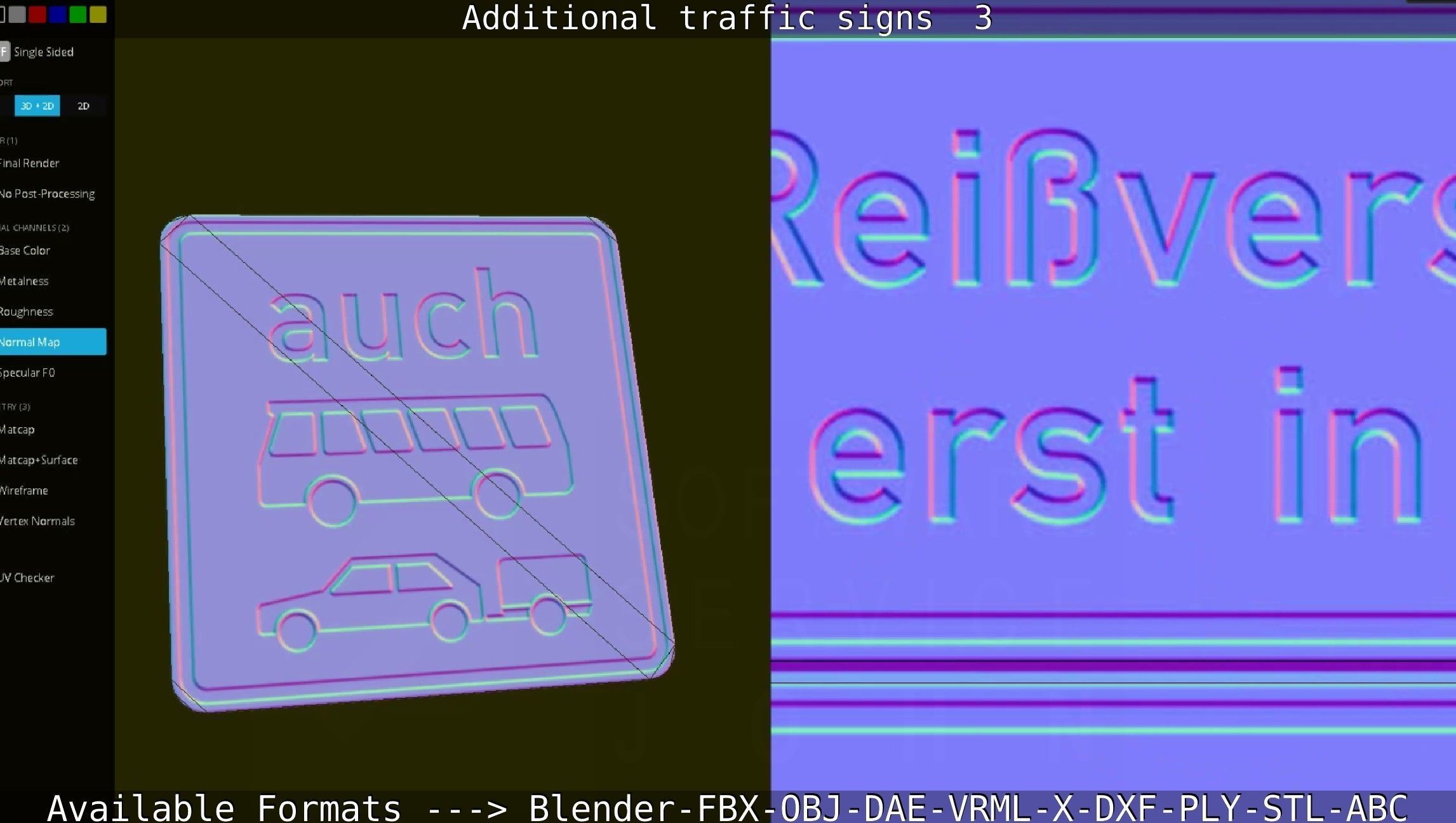 Additional traffic signs - 3 Low-poly 3D model_108