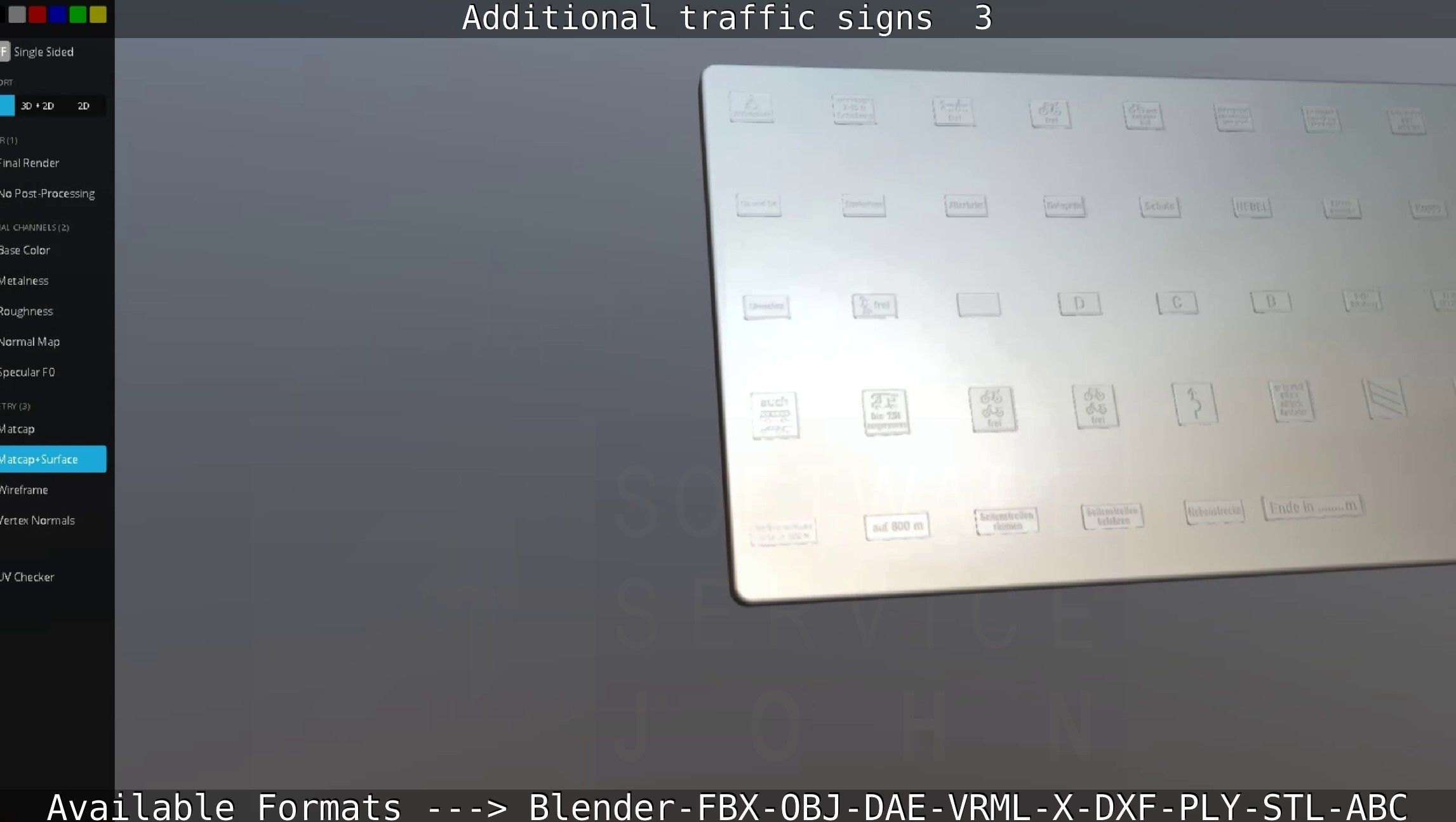 Additional traffic signs - 3 Low-poly 3D model_124