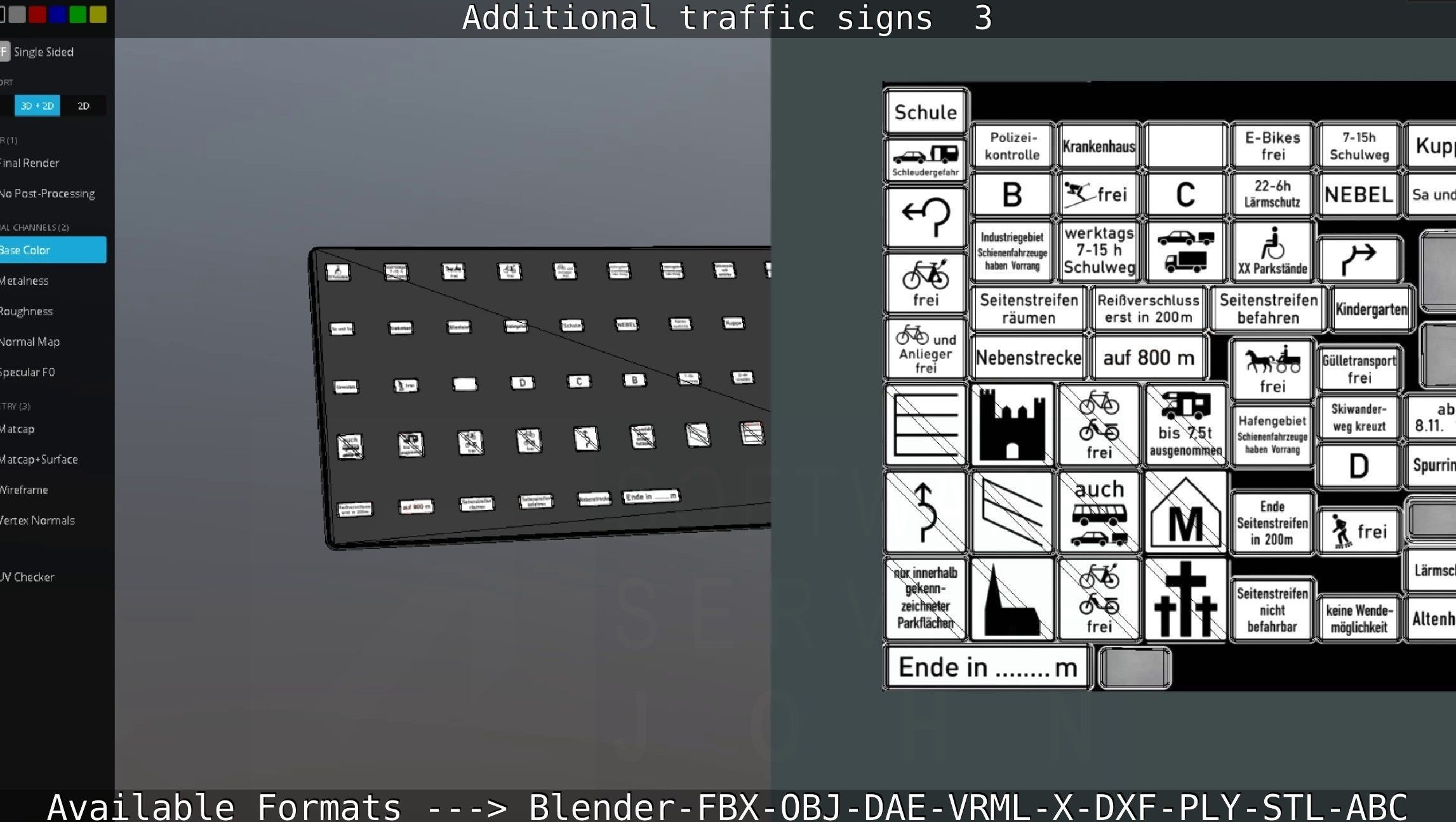 Additional traffic signs - 3 Low-poly 3D model_92