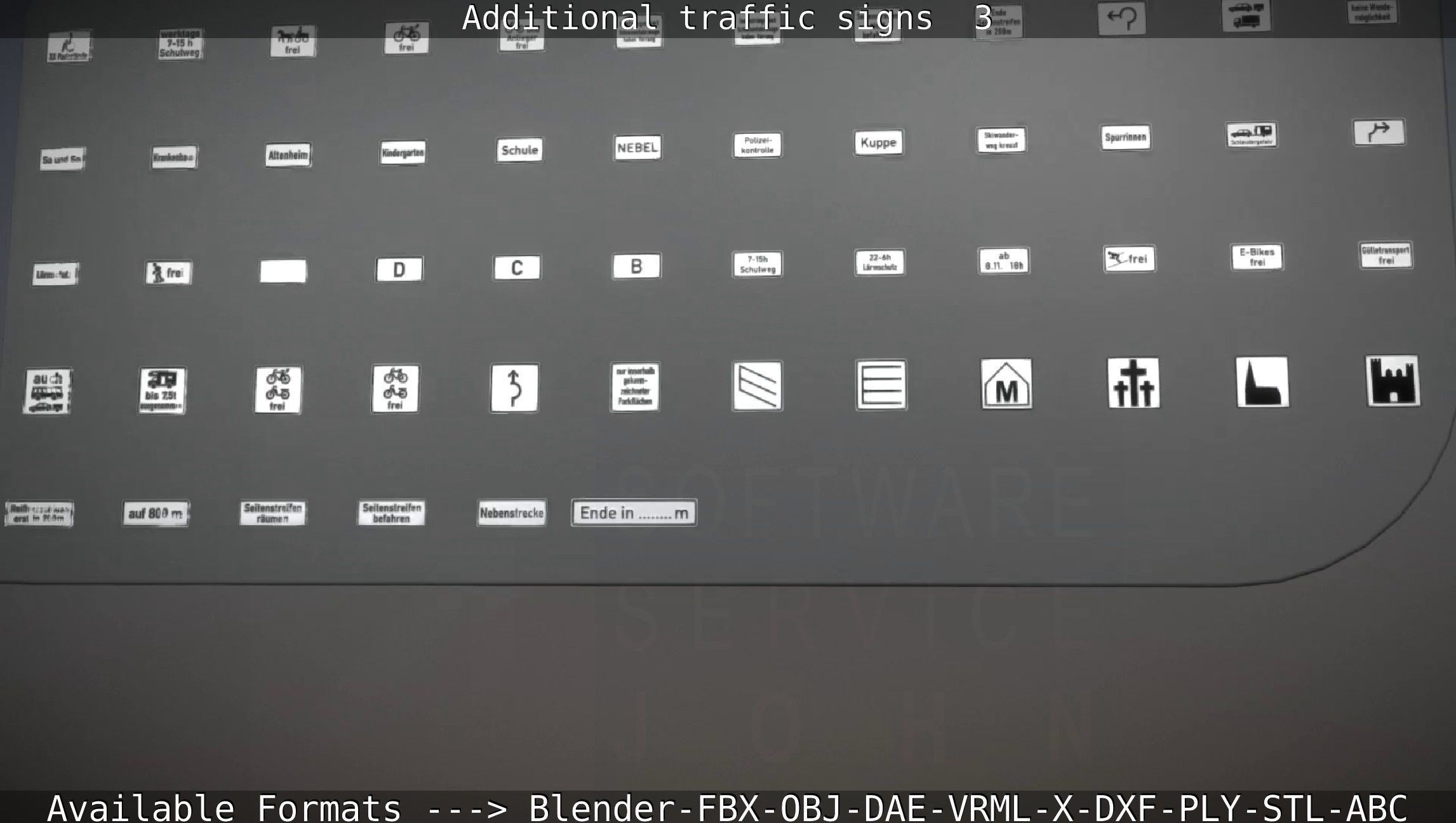 Additional traffic signs - 3 Low-poly 3D model_62