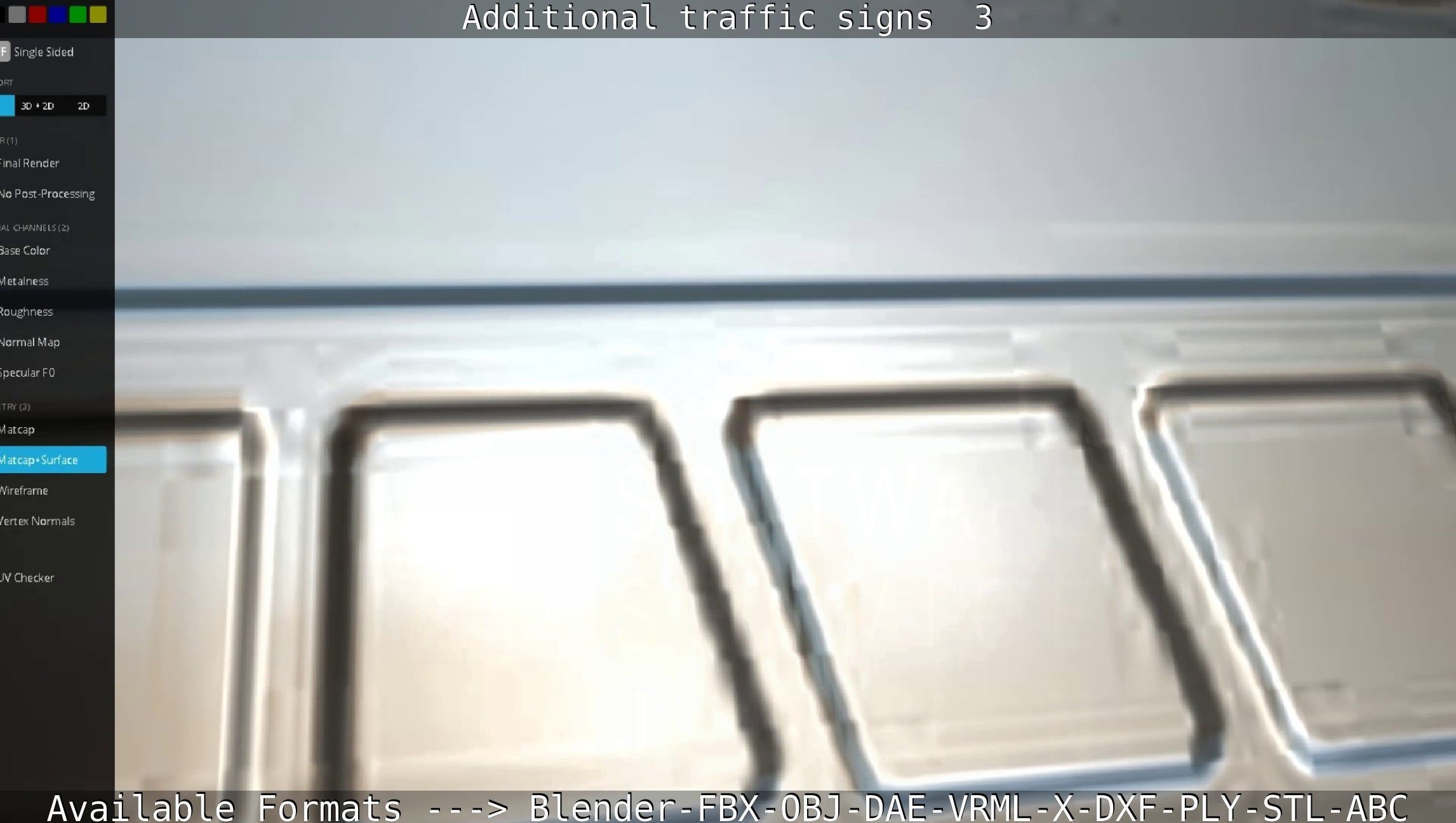 Additional traffic signs - 3 Low-poly 3D model_122