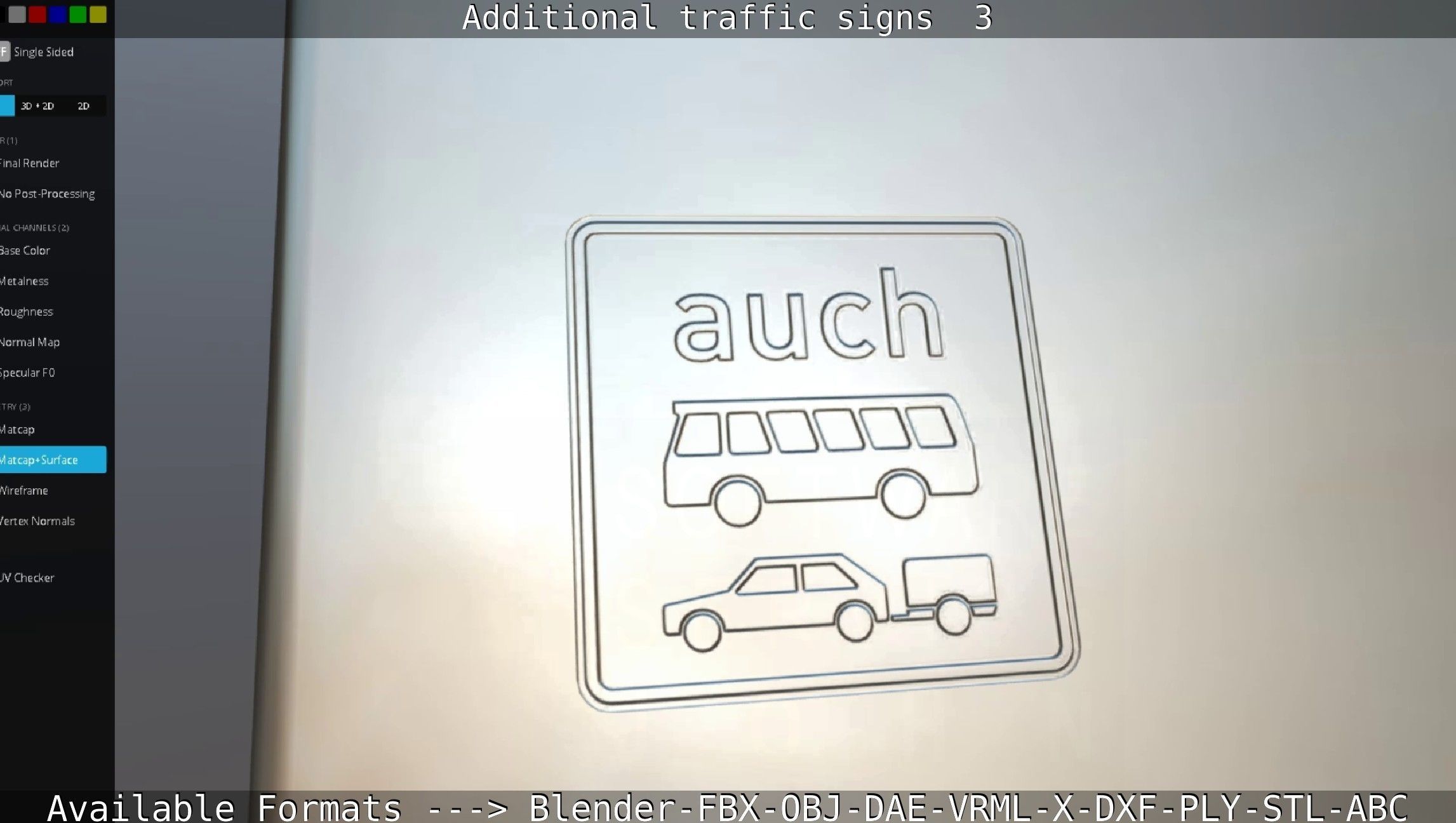 Additional traffic signs - 3 Low-poly 3D model_120