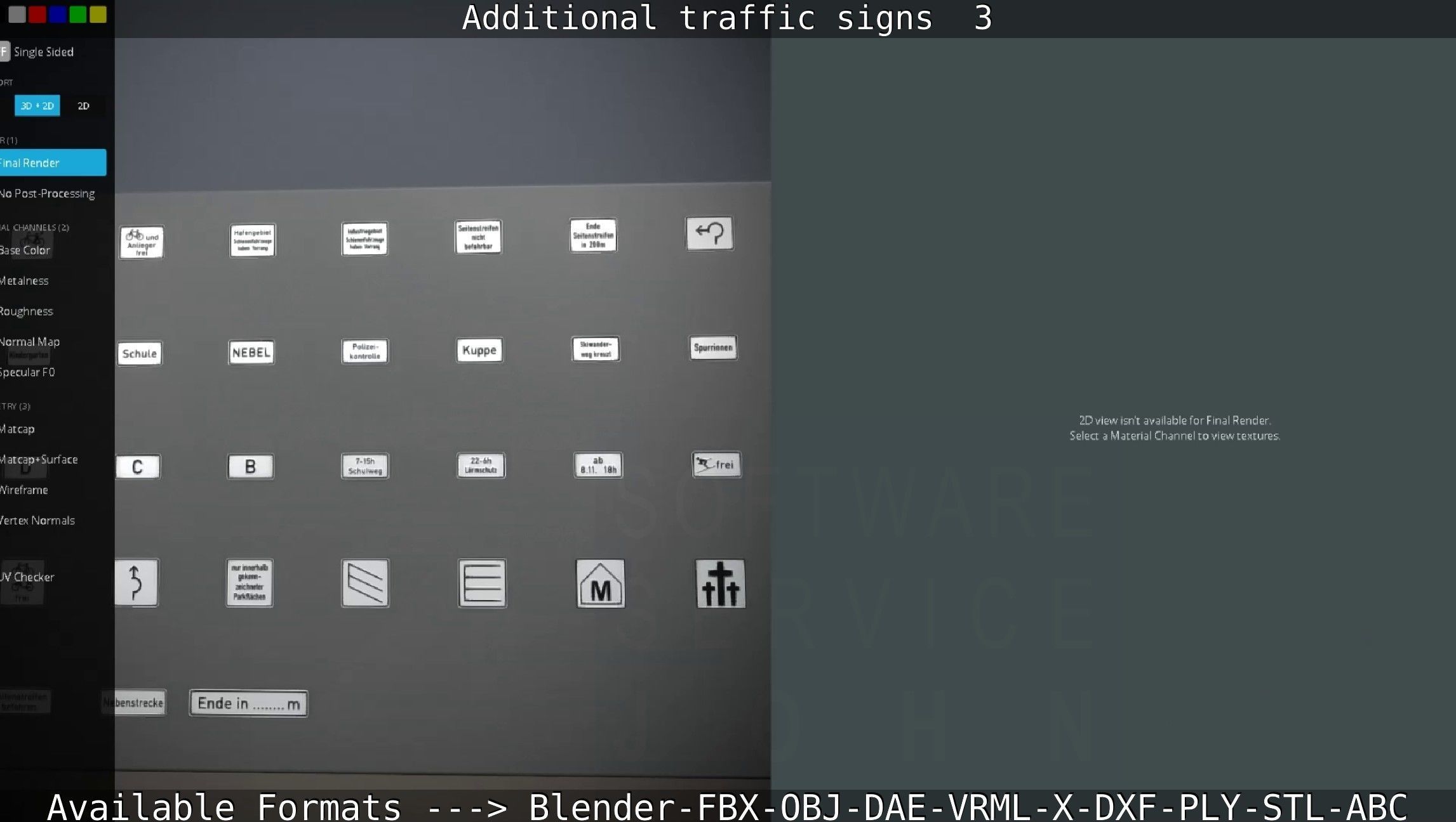 Additional traffic signs - 3 Low-poly 3D model_81