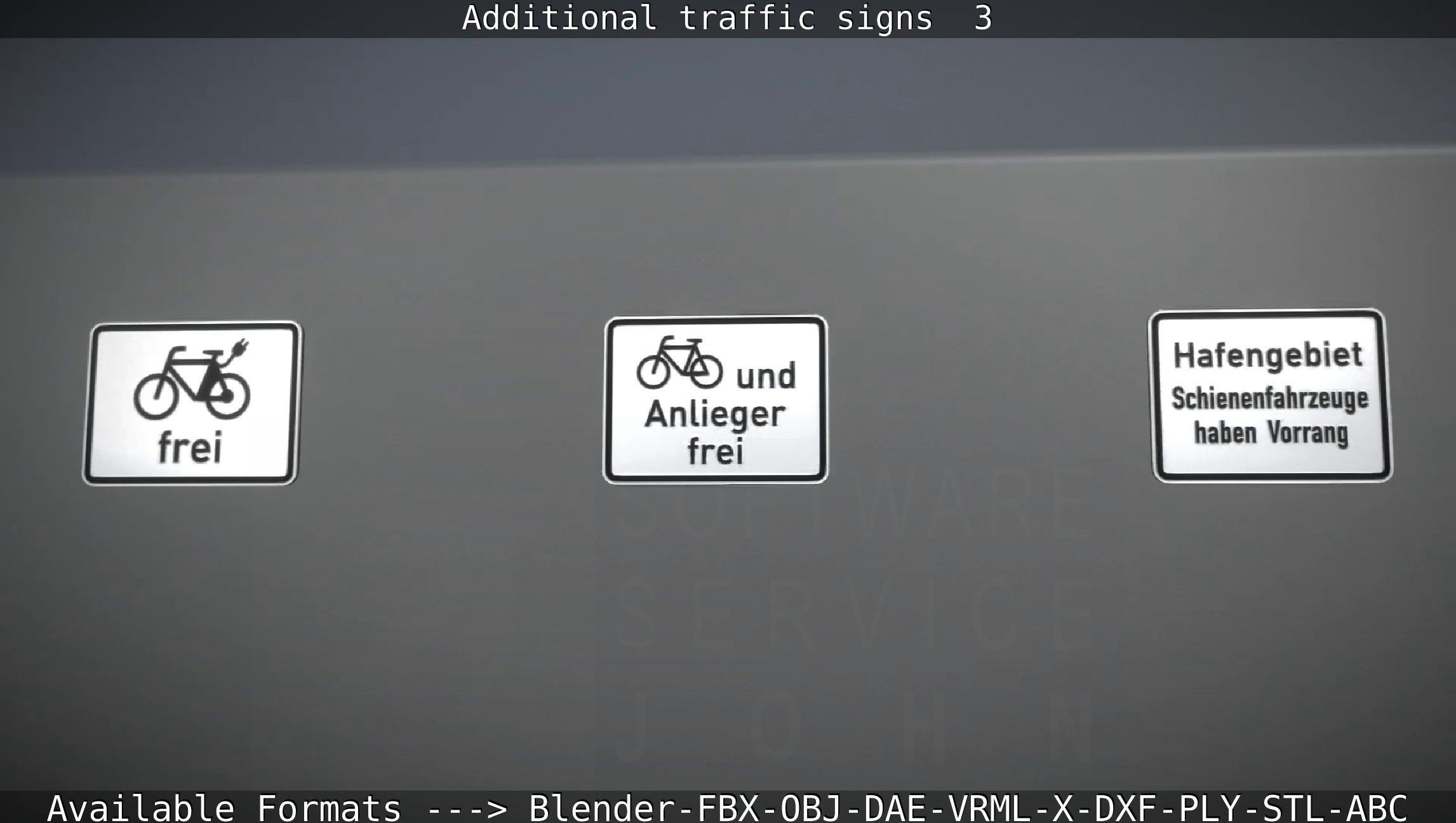 Additional traffic signs - 3 Low-poly 3D model_22