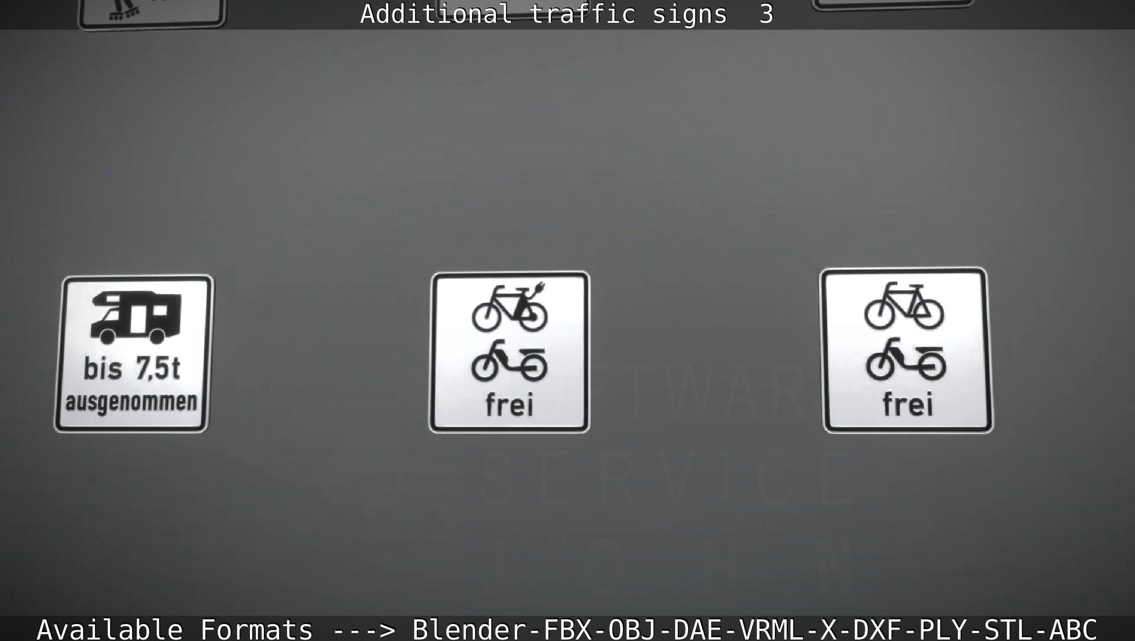Additional traffic signs - 3 Low-poly 3D model_52
