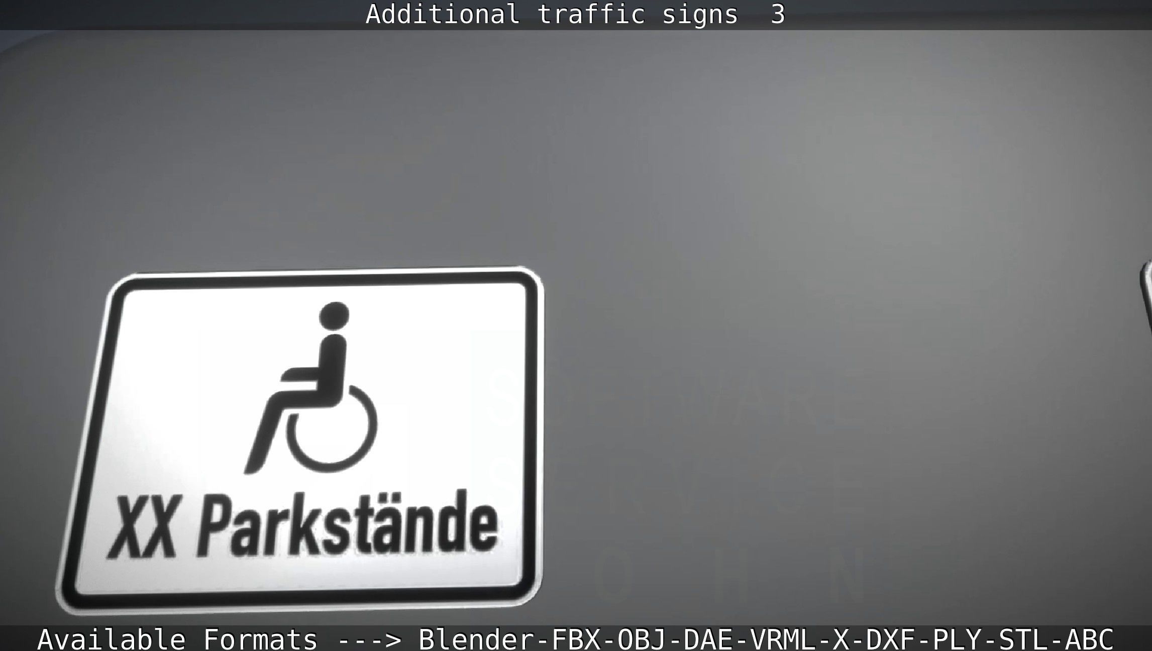 Additional traffic signs - 3 Low-poly 3D model_14