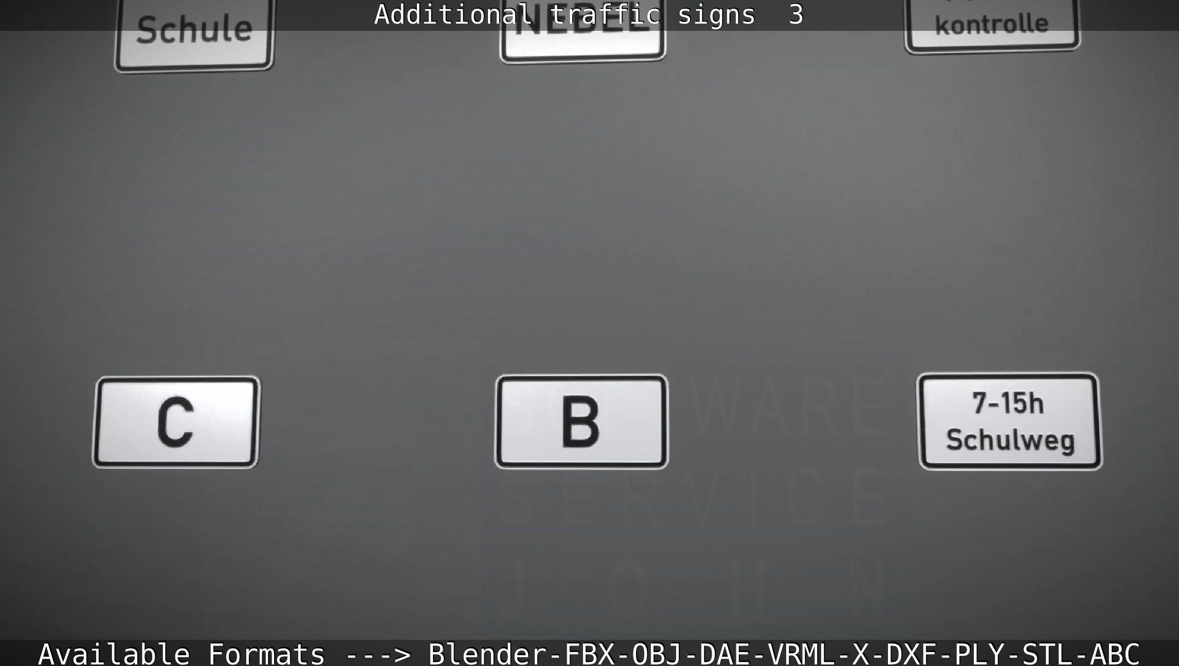 Additional traffic signs - 3 Low-poly 3D model_46